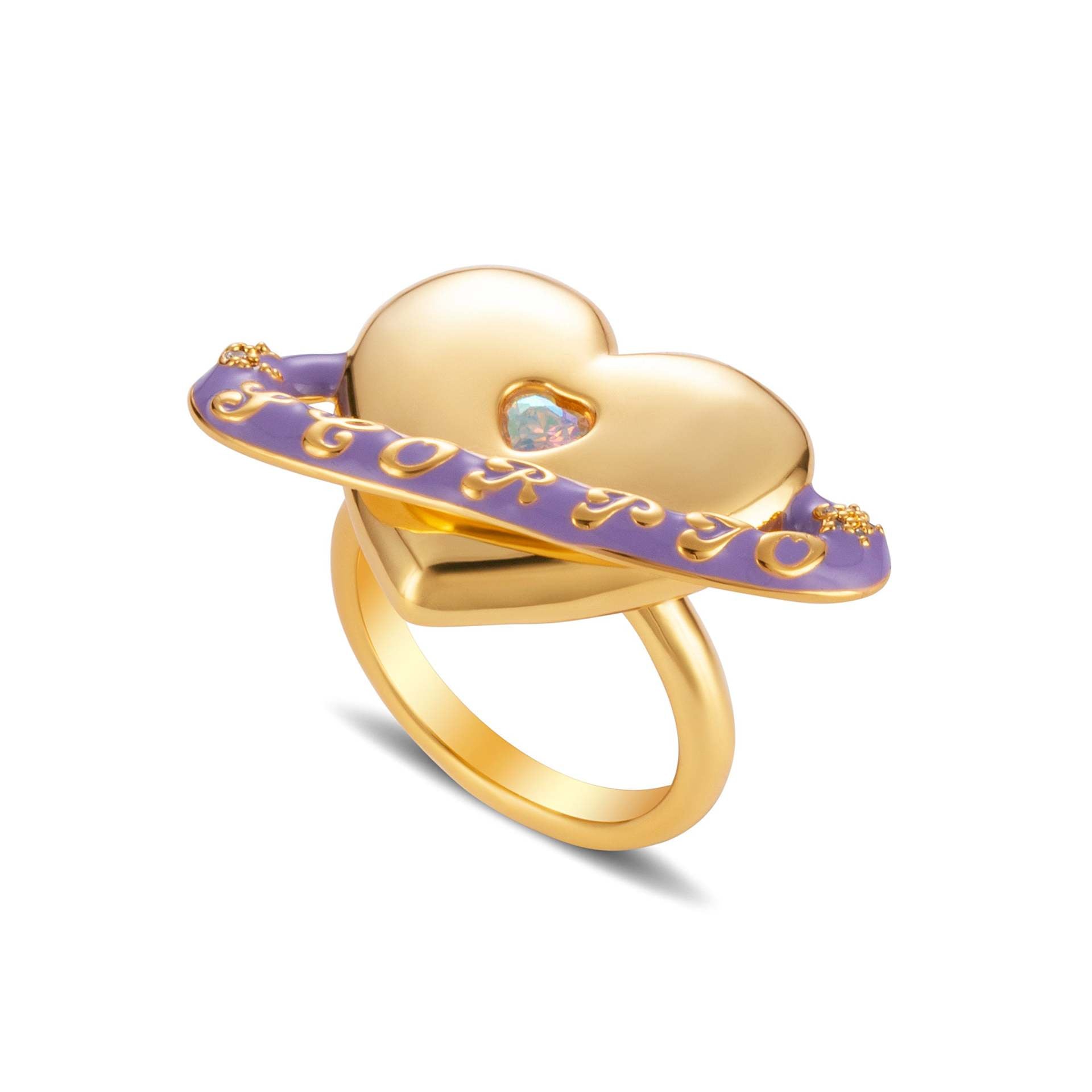 Wholesale Real Gold Plating Heart Copper Rings