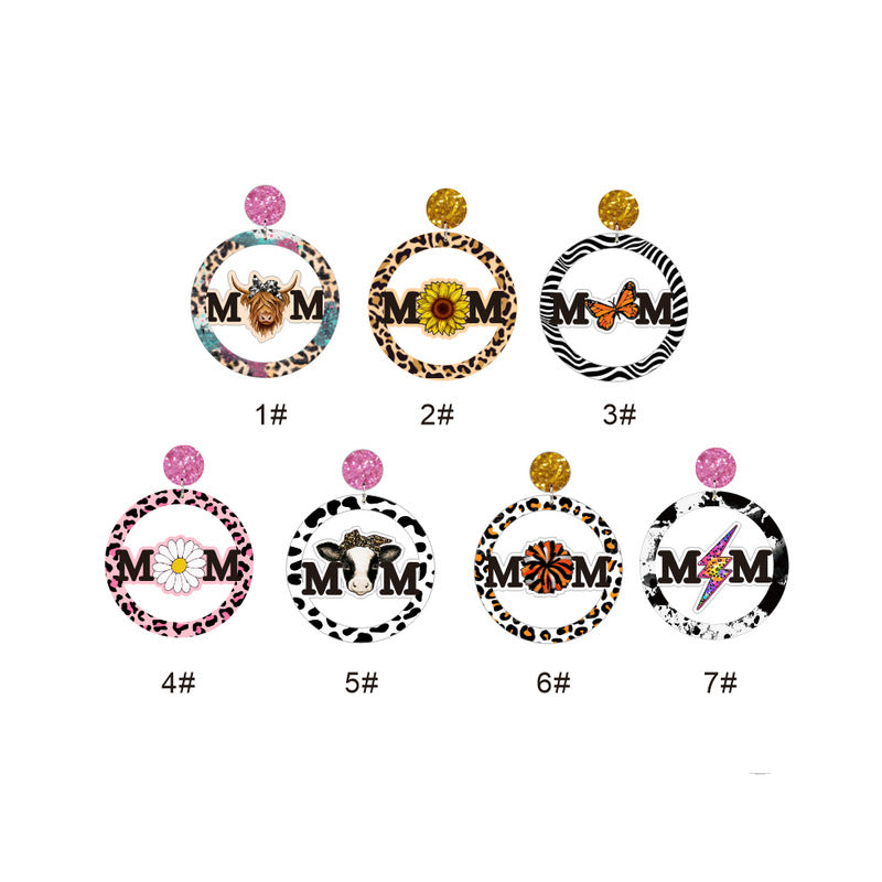 Wholesale Sunflower Daisy Butterfly Leopard Cow Wood Earrings