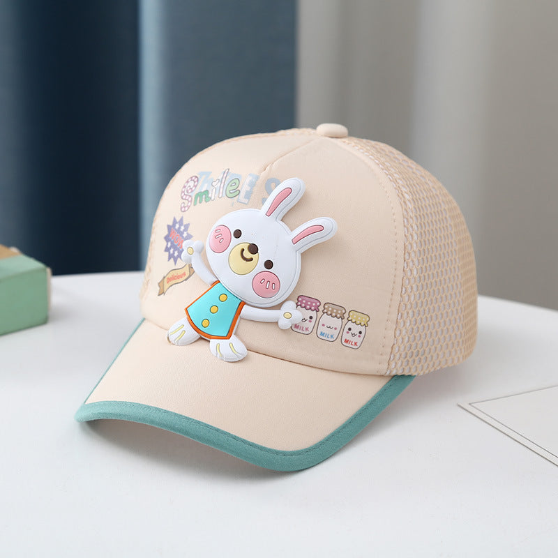 Wholesale Rabbit Print Kids Mesh Cotton Baseball Cap