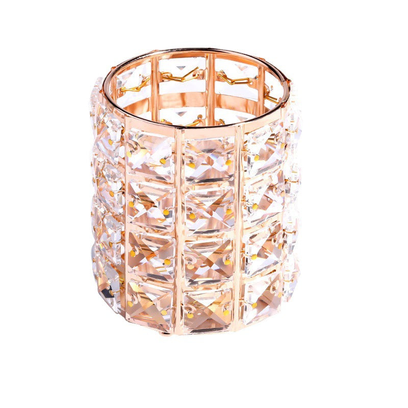 Titular de la pluma de cristal de almacenamiento de uñas de metal al por mayor