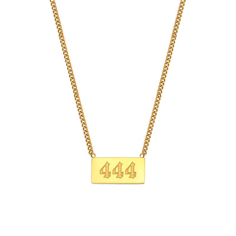 Wholesale Titanium Steel Creative 1 To 9 Golden Angel Number Necklace