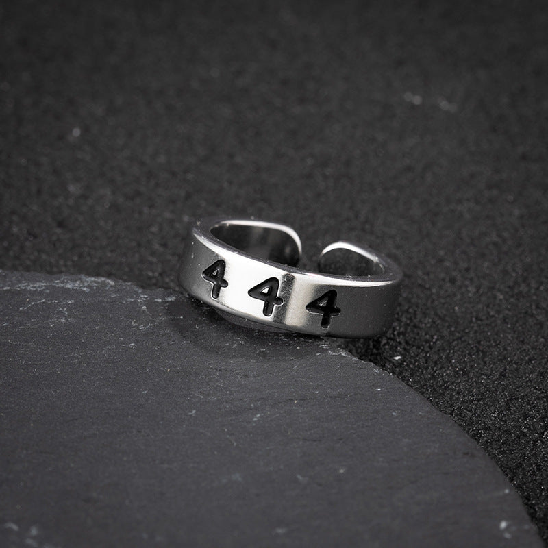 Wholesale Lucky Angel Numbers Stainless Steel Rings