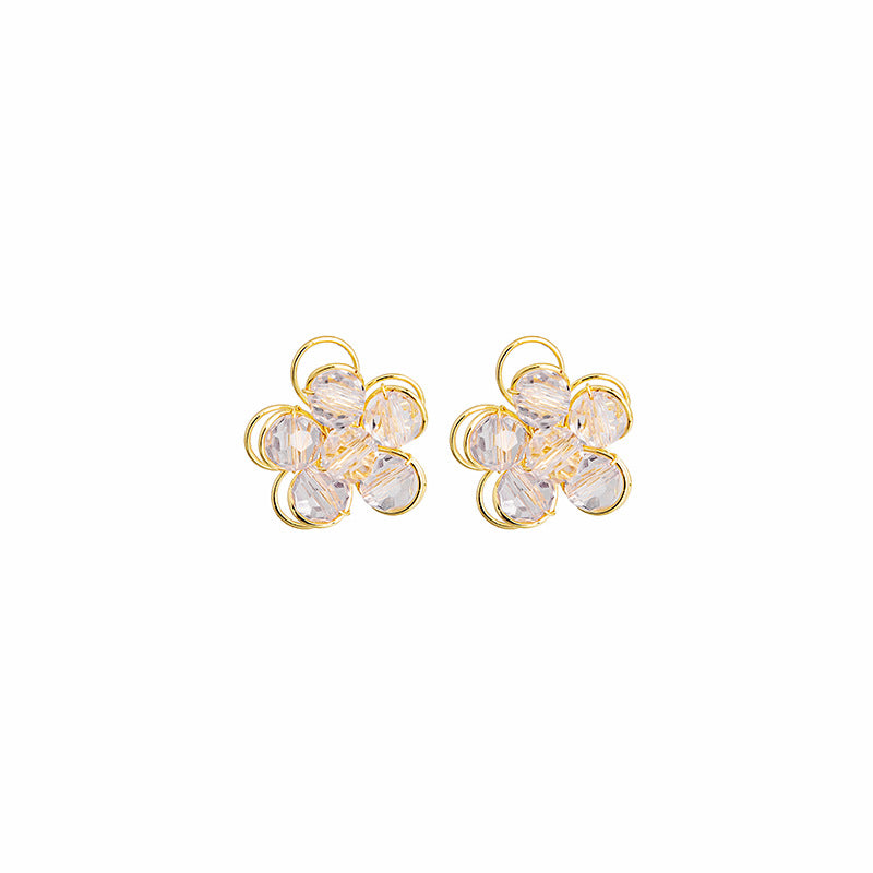 Wholesale Transparent Flower Alloy Earrings