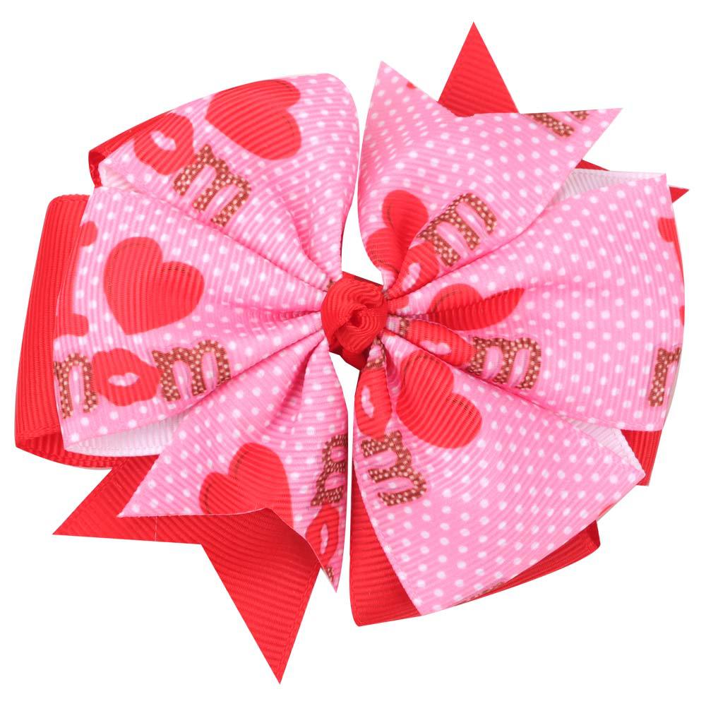 Wholesale Mother's Day Heart Letter Cloth Hair Clips