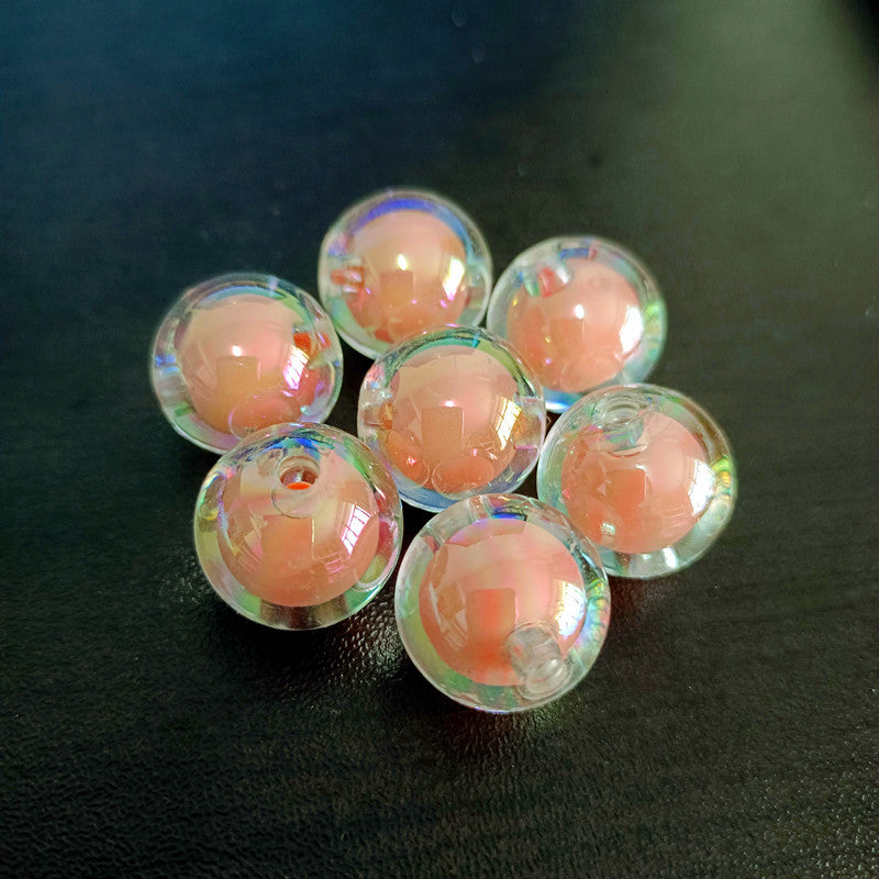 Venta al por mayor 200PCS 16MM Perlas de acrílico chapadas en color