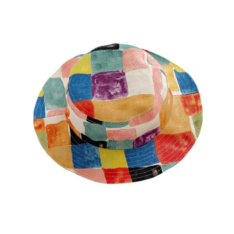 Venta al por mayor Algodón Sun Color Graffiti Bucket Hat