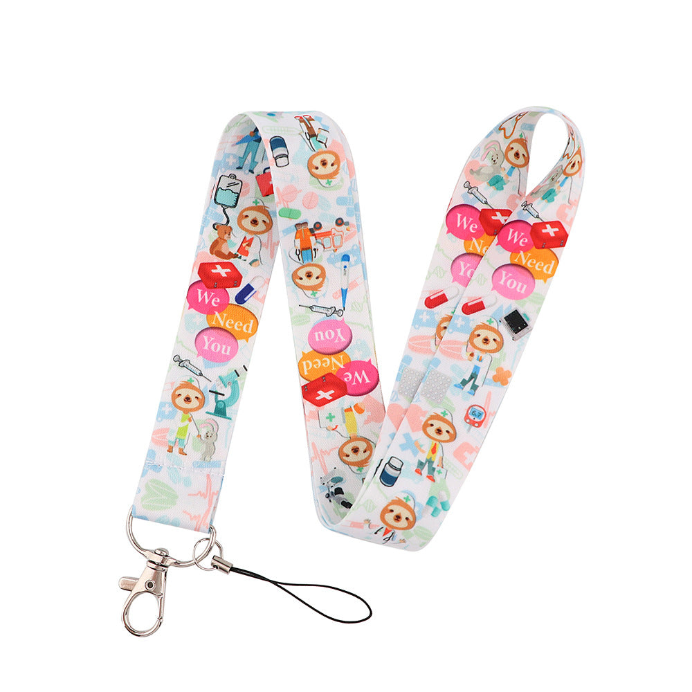 Wholesale Polyester Cute Sloth Mobile Phone Lanyard Keychain