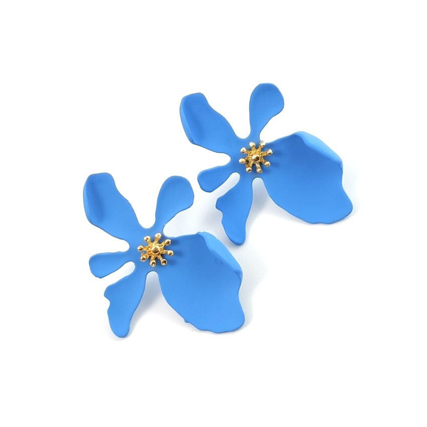 Wholesale 3D Flower Alloy Earrings