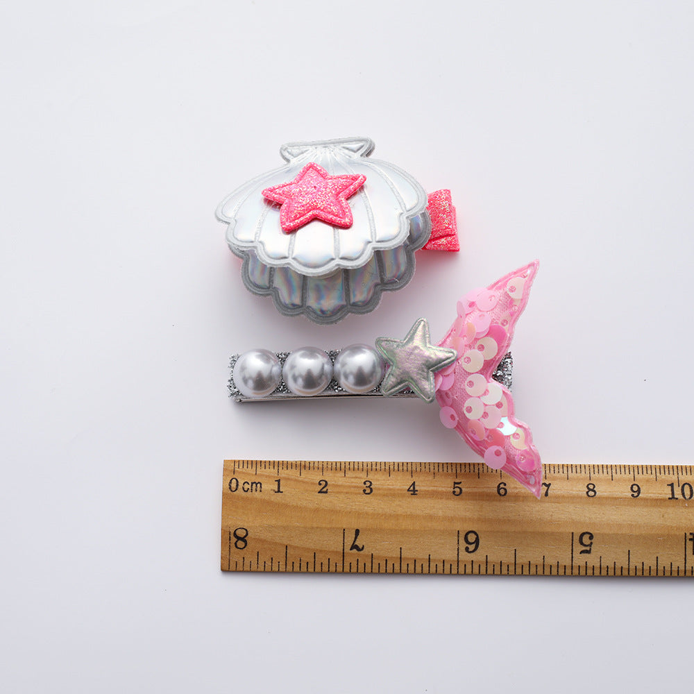 Wholesale Seashell Pearl Fabric Hair Clips