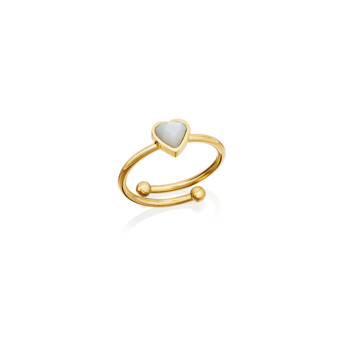 Wholesale Stainless Steel Open Heart Plated 18K Gold Ring