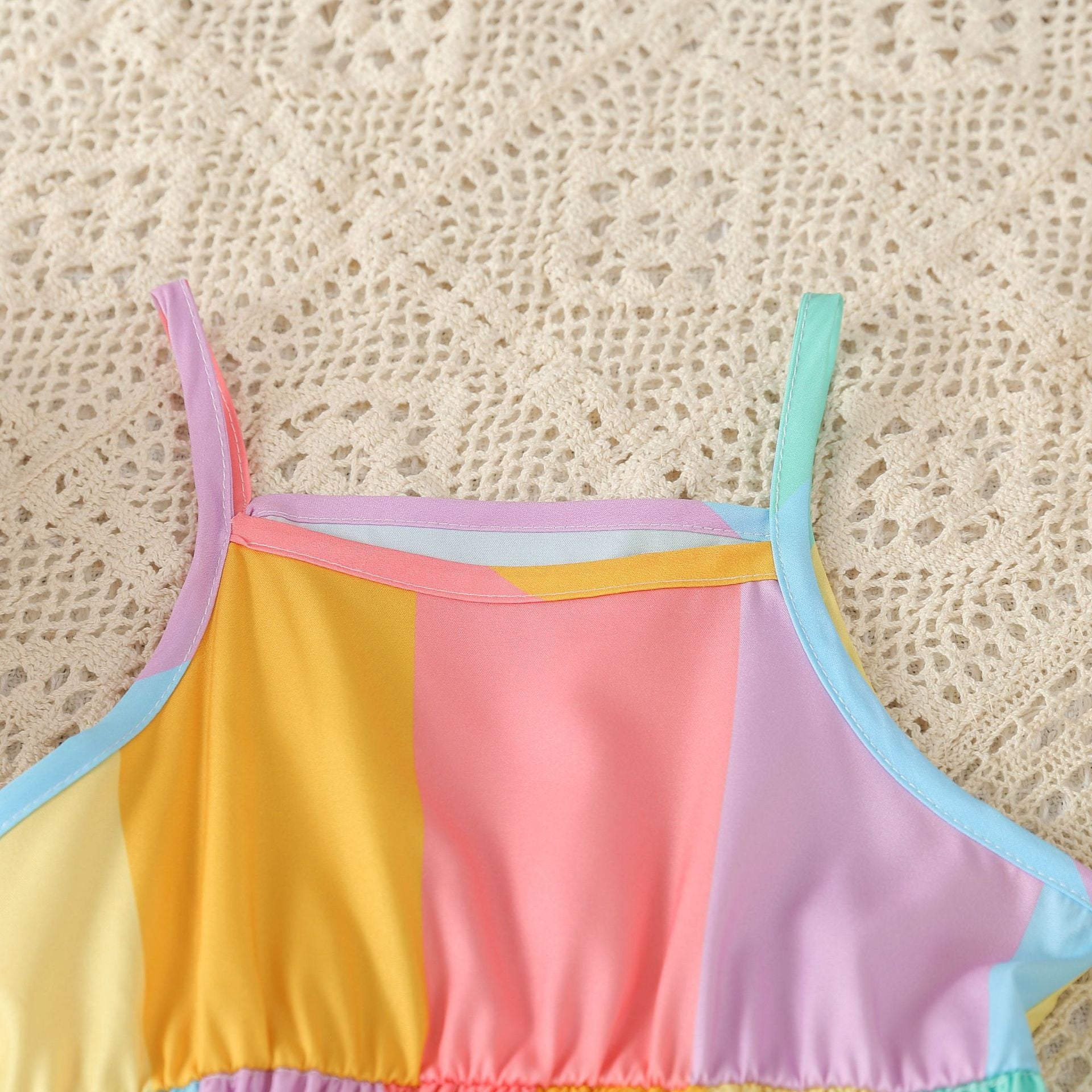 Ropa de bebé de algodón con falda de bloque de color para niñas al por mayor