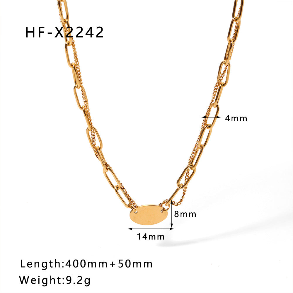 Wholesale Heart Clavicle Chain  Stainless  Steel Necklace