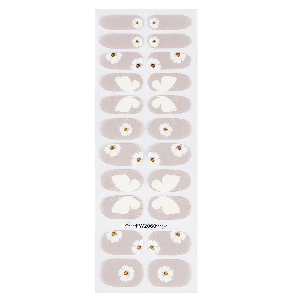 Wholesale Plastic Colorful Flowers Nail Art Stickers