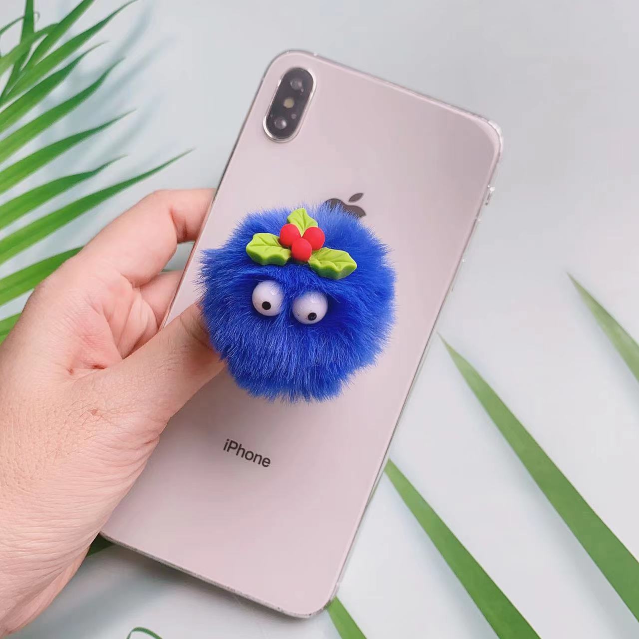 Tenedor del airbag del teléfono de la historieta de los ojos de la felpa al por mayor