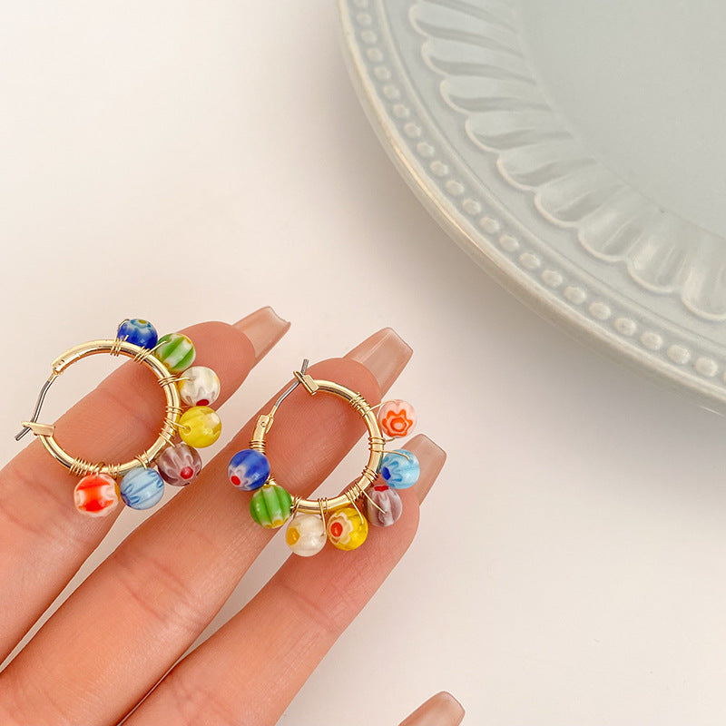 Wholesale Korean Candy Color Alloy Earrings