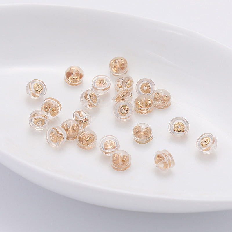 Wholesale 100PCS/Pack 5x4.8mm Transparent Gold Edge Earplugs Plastic Beads
