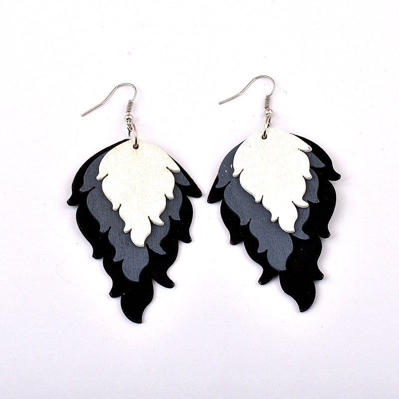 Pendientes de madera en forma de fuego al por mayor