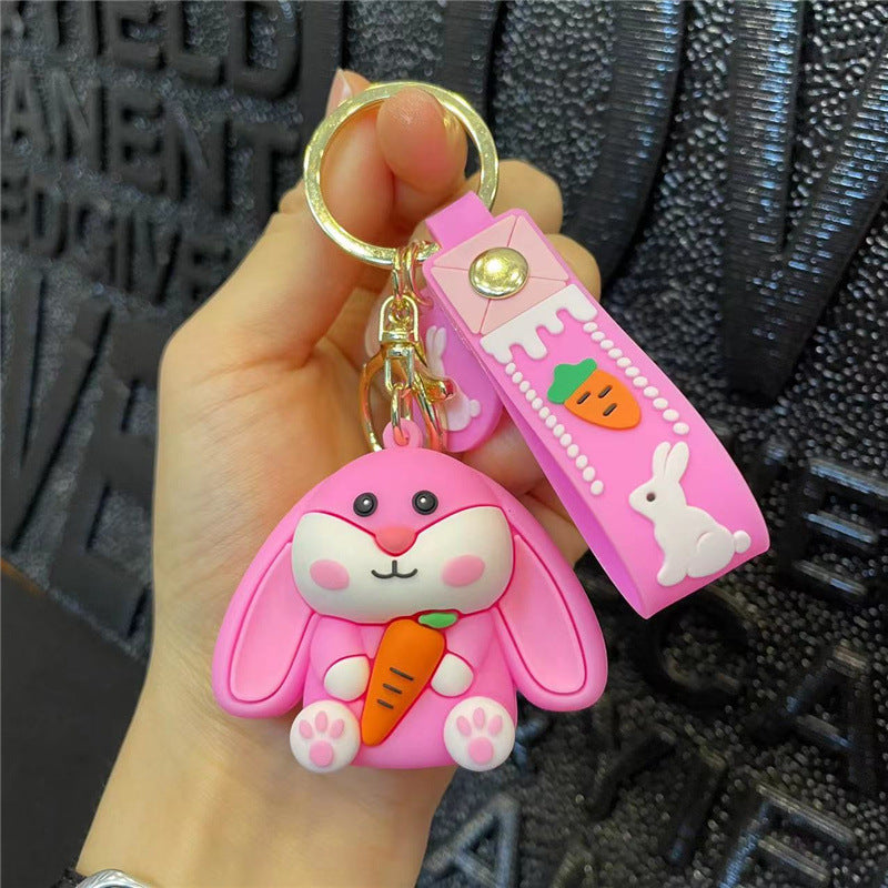 Wholesale Silicone Rabbit Doll Creative Key Chain