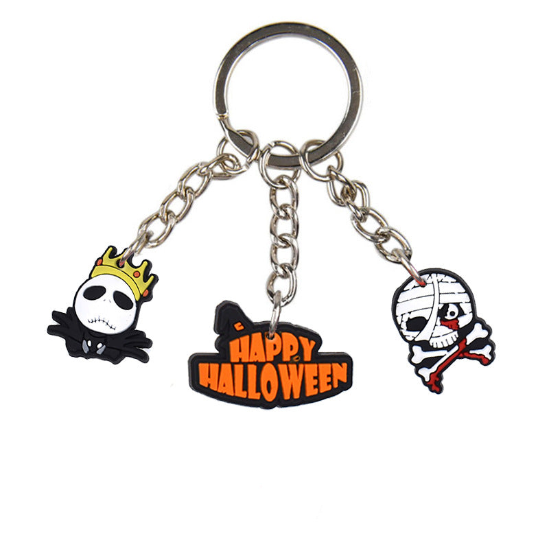 Wholesale 10pcs Halloween Cartoon Silicone Keychain