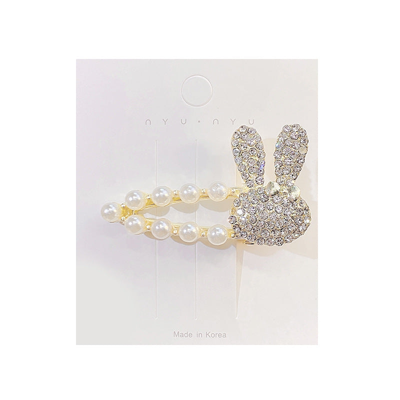 Wholesale Rhinestone Heart Bunny Metal Hair Clips