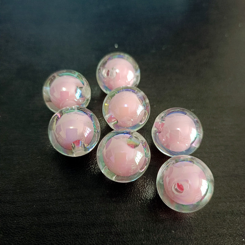 Venta al por mayor 200PCS 16MM Perlas de acrílico chapadas en color