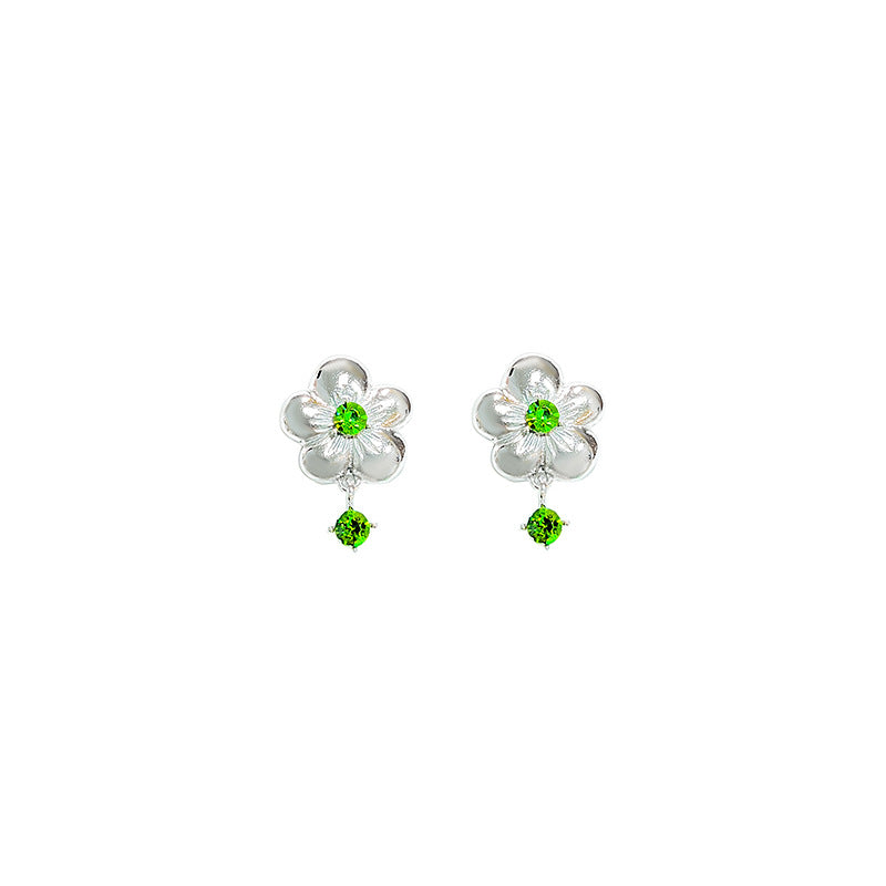 Wholesale French Flower Studded Diamond Alloy Earrings