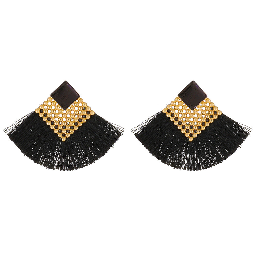 Wholesale Bohemian Multicolor Tassel Alloy Earrings