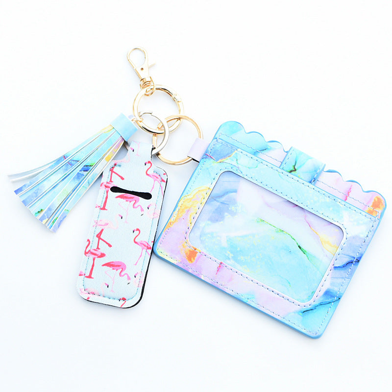 Wholesale Cactus Leopard Print Rose Flower Lipstick Set Card Holder Keychain