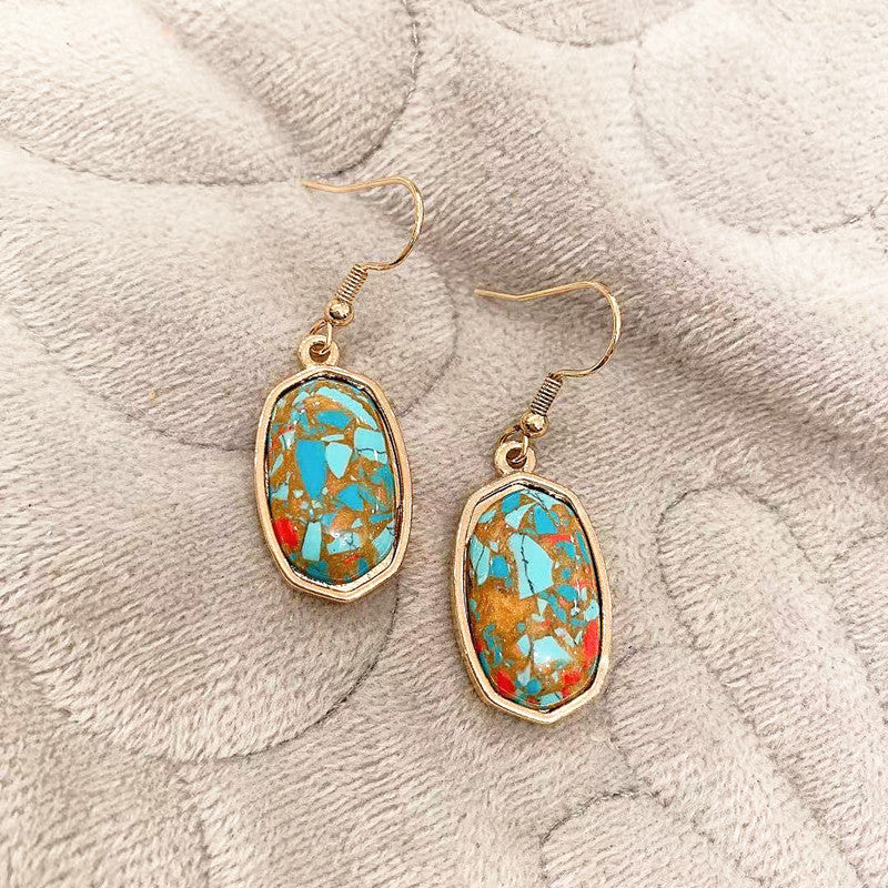 Wholesale Simple Marble Alloy Earrings