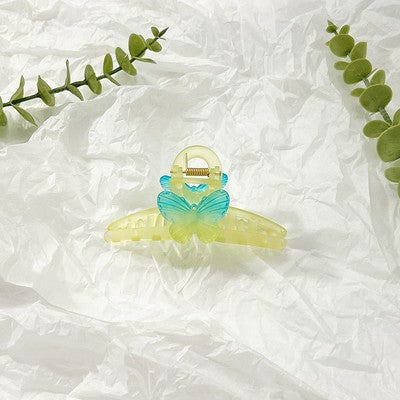 Pinzas Para El Cabello De Acrílico De Mariposa Grande Verde al por mayor