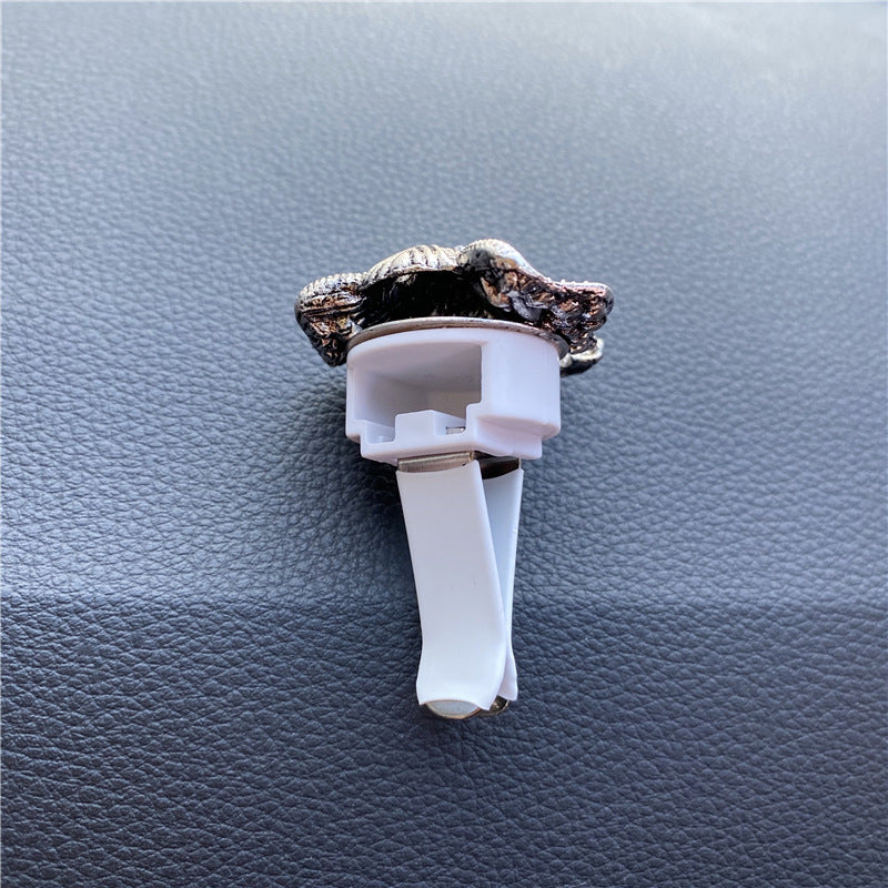 Venta al por mayor, decoración de Clip de Perfume de coche con cabeza de elefante de cristal tachonado de diamantes