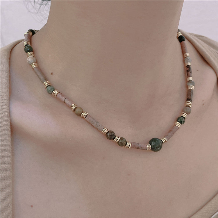 Collares De Cuentas De Ágata De Metal Étnico al por mayor