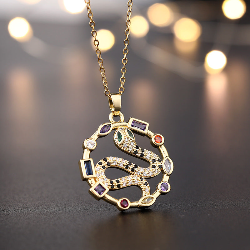 Wholesale 18K Gold Plated Snake Pendant Copper Necklaces