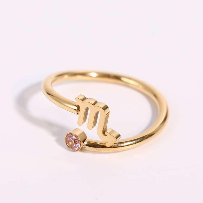 Wholesale 18K Gold Plating 12 Constellation Copper Rings