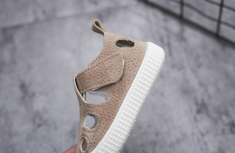 Wholesale Kids Synthetic Leather Velcro Sandals