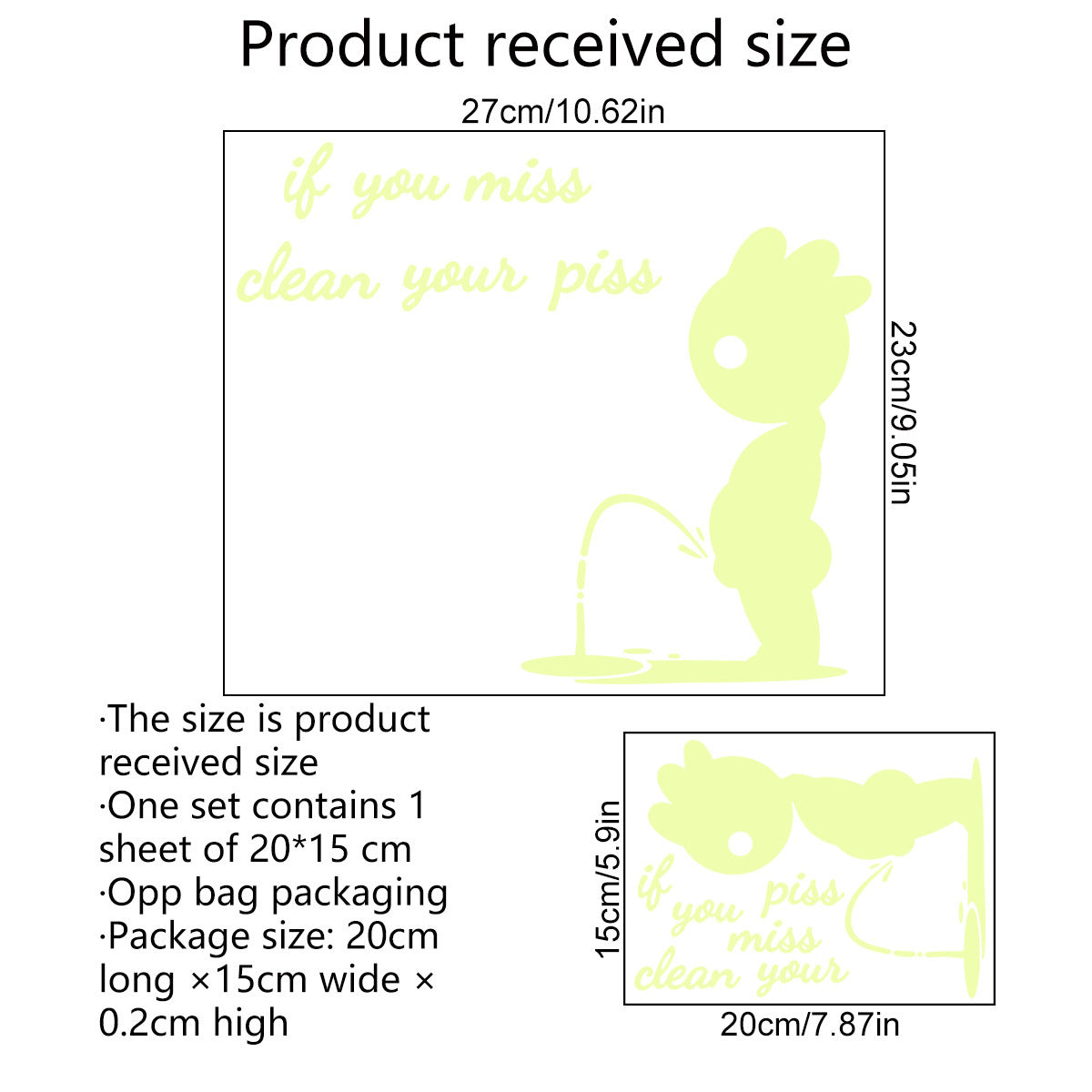 Wholesale PVC Creative Cartoon Luminous Villain English Toilet Stickers