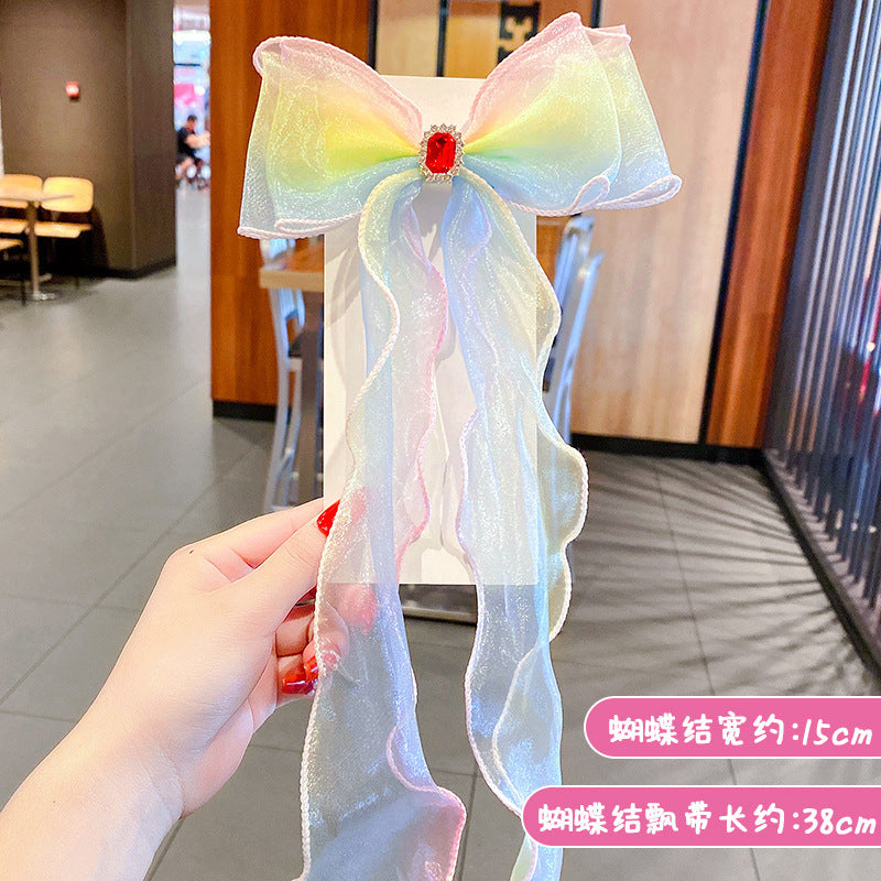 Wholesale Mesh Children Ribbon Bow Hair Clip