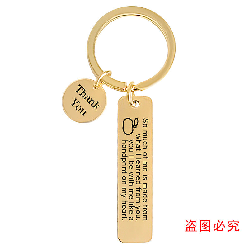 Wholesale Teacher's Day Graduation Season Gift Lettering Metal Keychain