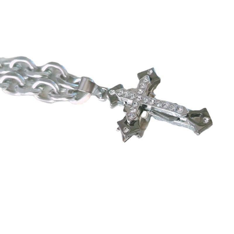 Collar Colgante De Cruz De Acero De Titanio al por mayor