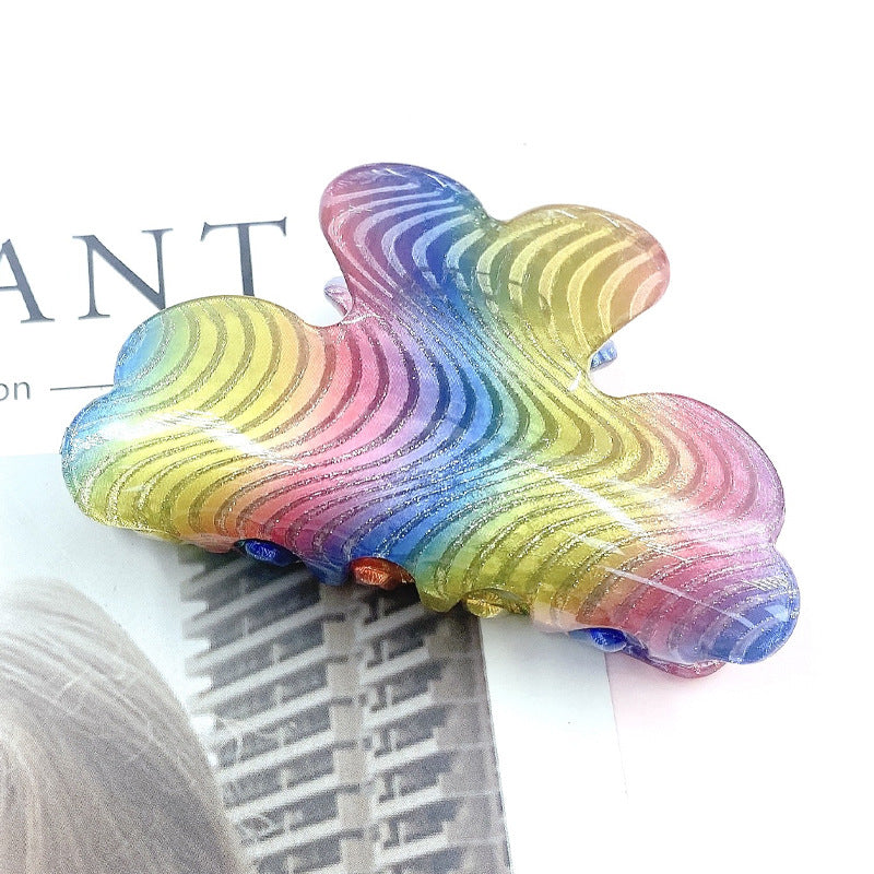 Wholesale Large Acrylic Glitter Pastel Bar Hair Clips