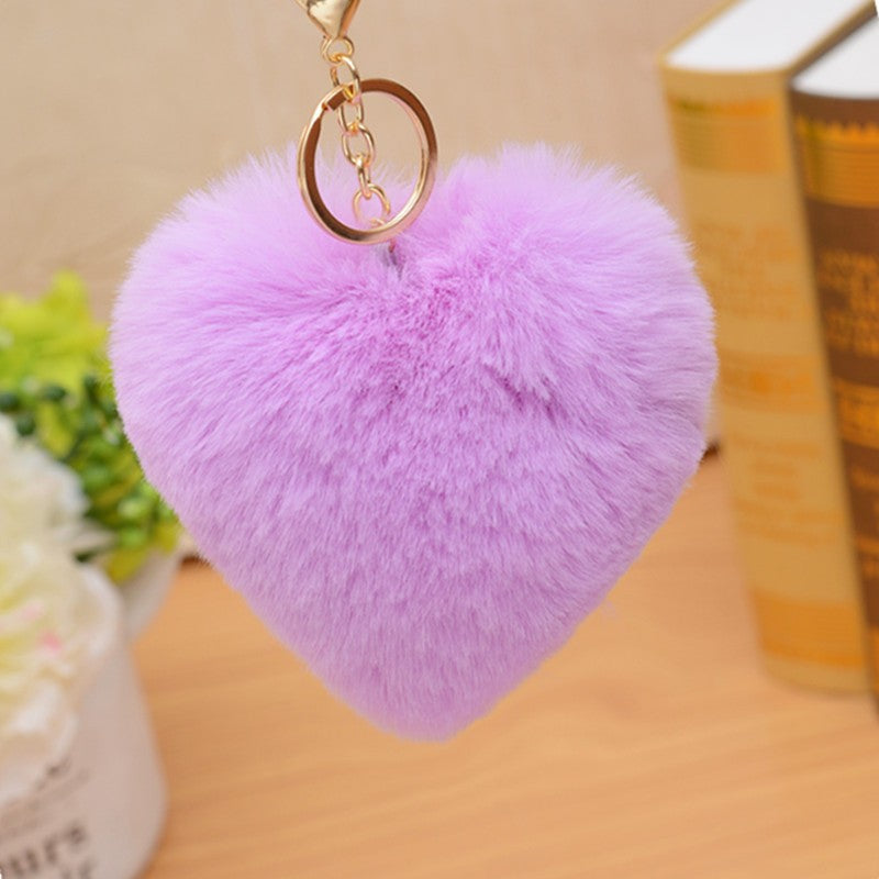 Wholesale Butterfly Heart-shaped Fur Ball Keychain Plush