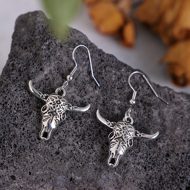 Wholesale Western Bullhead Alloy Earrings