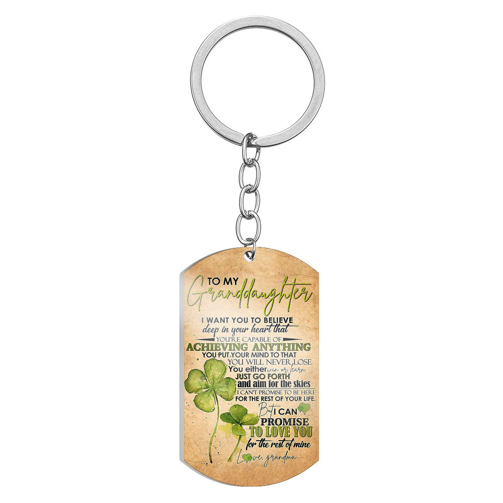 Wholesale Stainless Steel Four Leaf Clover Keychain