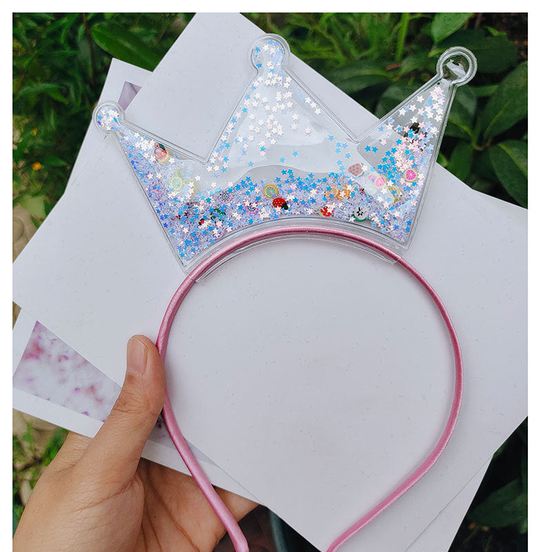 Venta al por mayor Quicksand Crown Kids PVC Lentejuelas Diademas