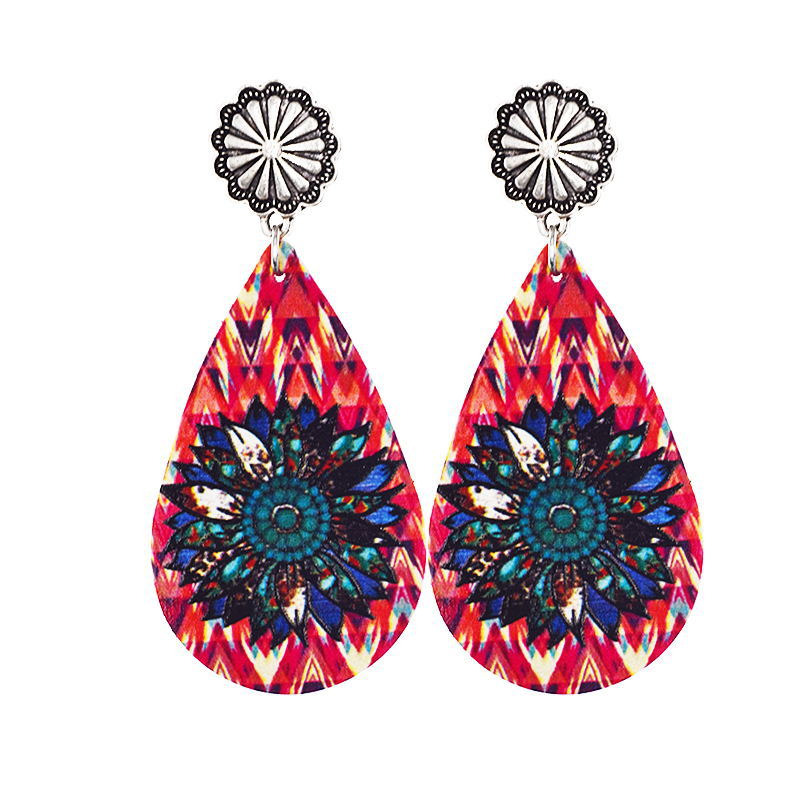 Wholesale Vintage Western Cowboy Leather Earrings