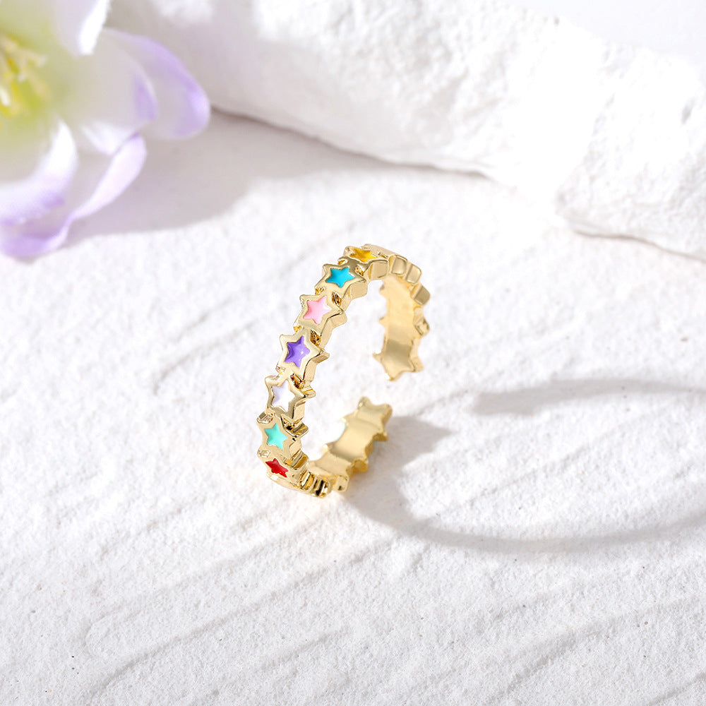 Wholesale Alloy Colored Demon Eye Adjustable Ring