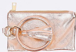 Wholesale PU Leopard Sunflower Coin Purse Wrist Keychain