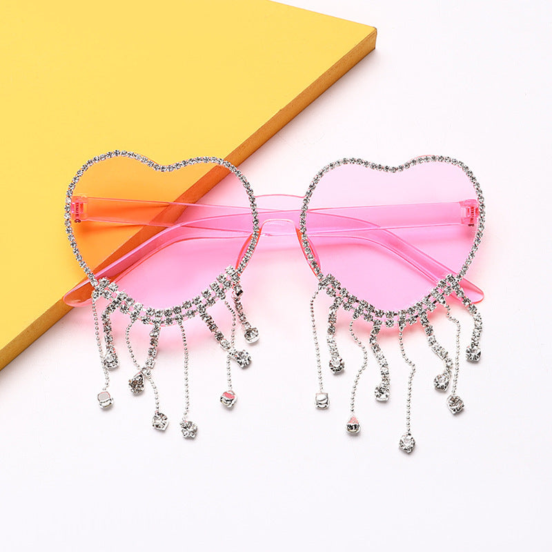 Wholesale PC Candy Color Heart Tassel Sunglasses