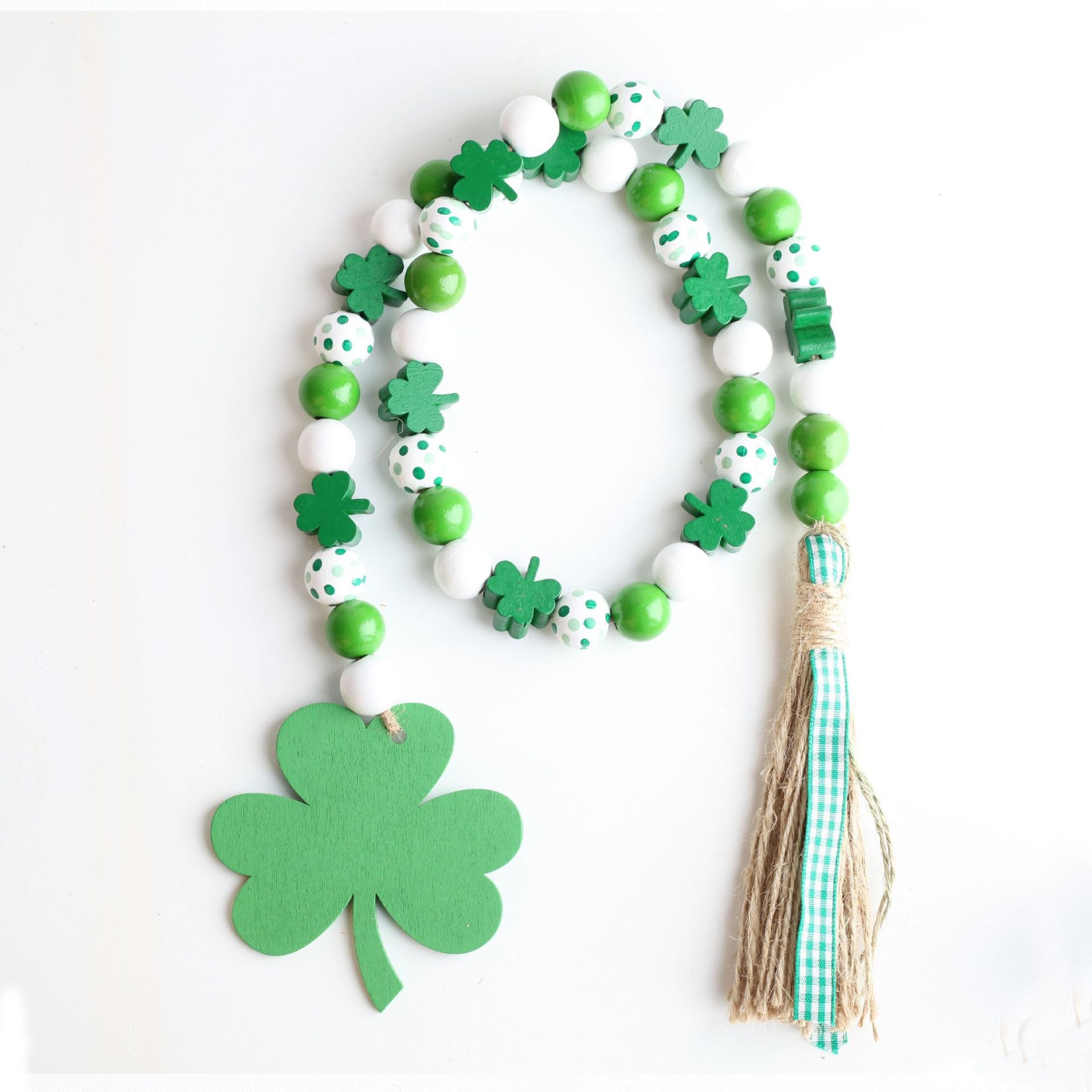 Cuentas de madera de 2CM para el día de San Patricio, 10 Uds., venta al por mayor