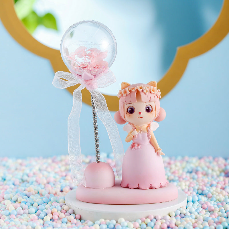 Decoración de escritorio de resina creativa de hadas de flores al por mayor